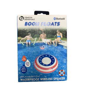 Boom Floats Flag Waterproof Bluetooth Speaker American Flag Red White & Blue